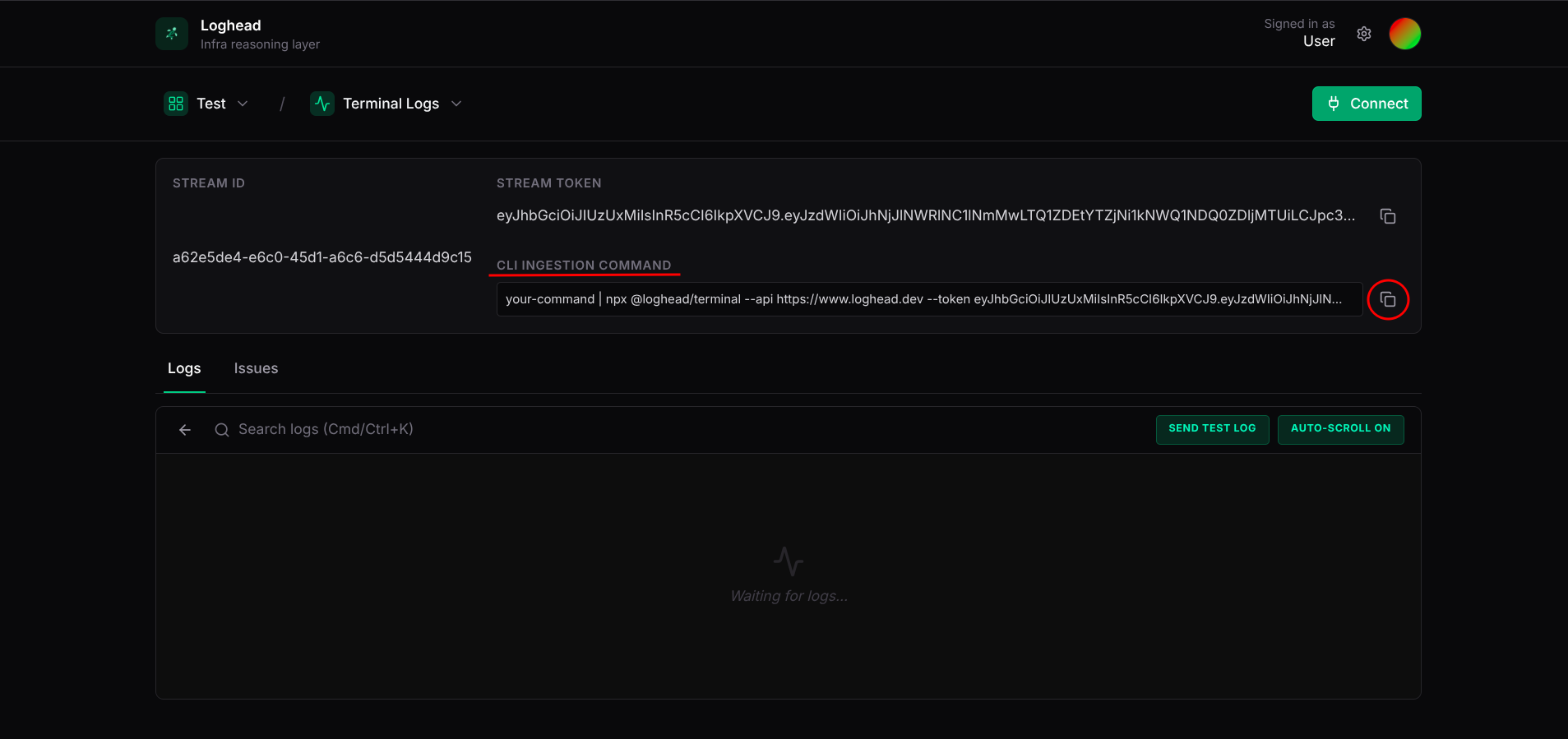 Using the CLI ingestion command in a project configuration file